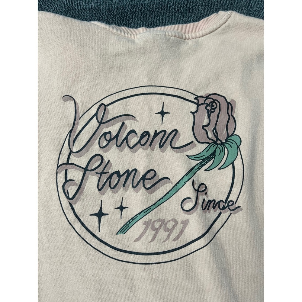Volcom Stone Rose Graphic Crewneck Sweatshirt Pink Womens Medium‎ Skate Pullover